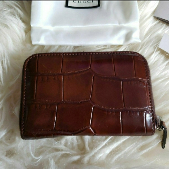 Gucci Unisex Genuine Crocodile Zippy Card Case - Picture 3 of 9
